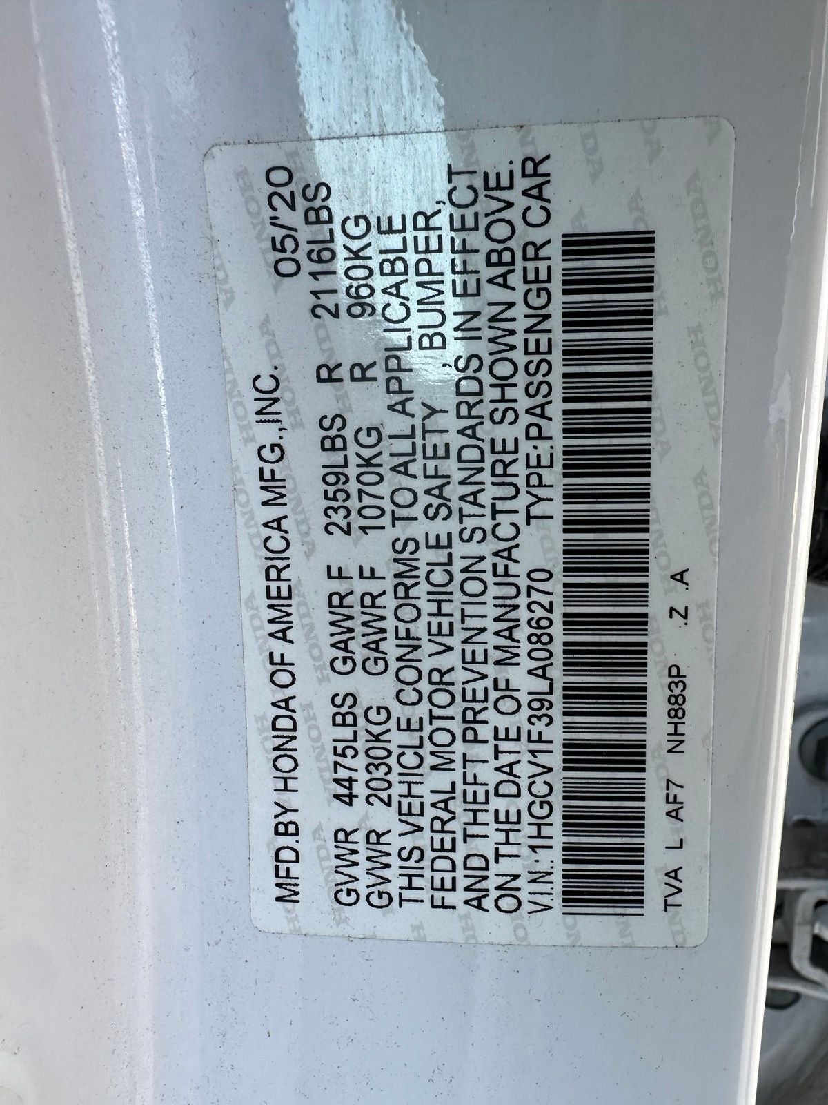 2020 Honda Accord Sport