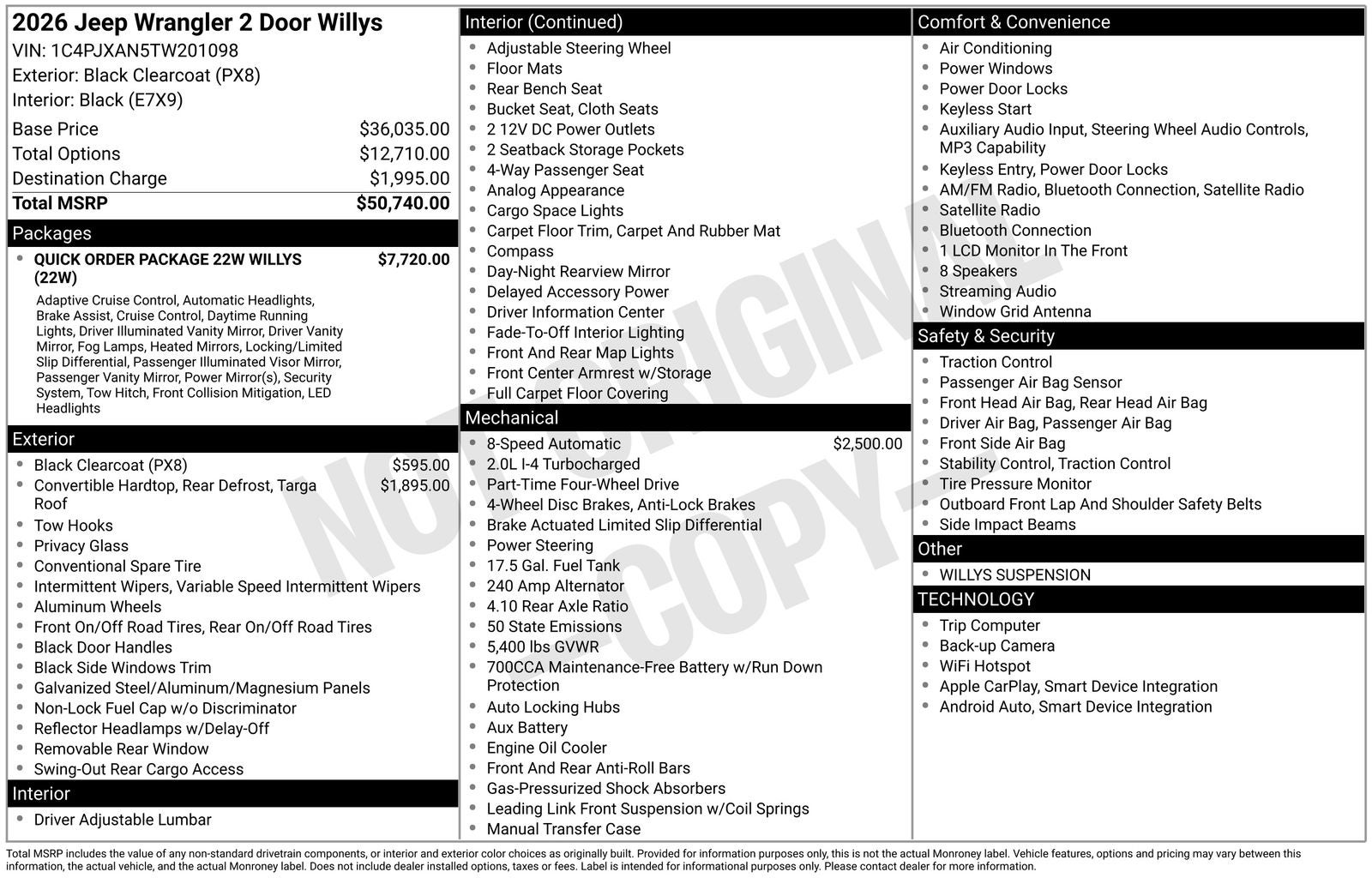 2026 Jeep Wrangler WRANGLER 2-DOOR WILLYS