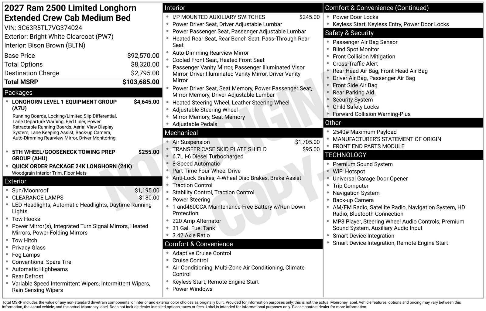2027 RAM Ram 2500 Longhorn