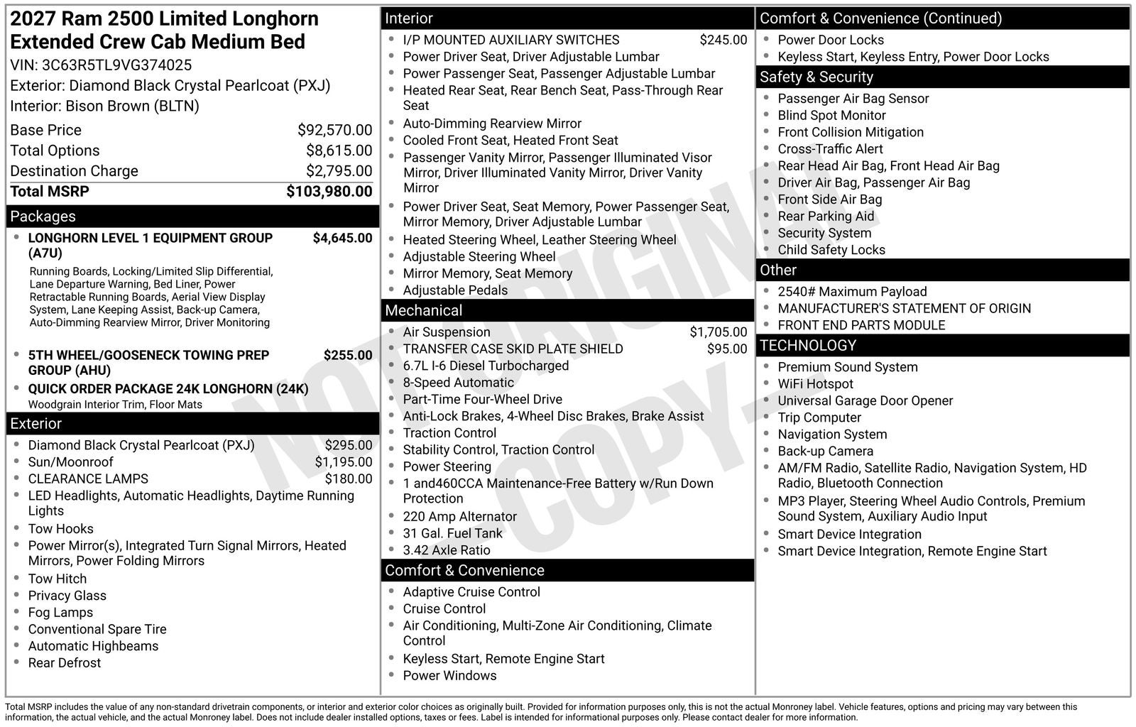 2027 RAM Ram 2500 Longhorn