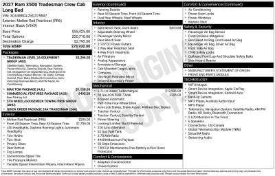 2027 RAM Ram 3500 Tradesman