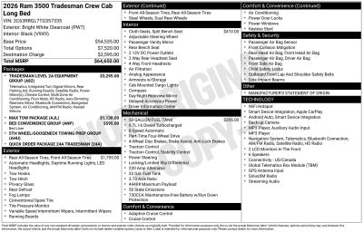 2026 RAM Ram 3500 RAM 3500 TRADESMAN CREW CAB 4X4 8' BOX