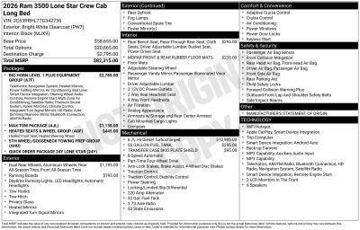 2026 RAM Ram 3500 RAM 3500 LONE STAR CREW CAB 4X4 8' BOX