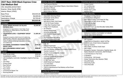 2027 RAM Ram 2500 Black Express