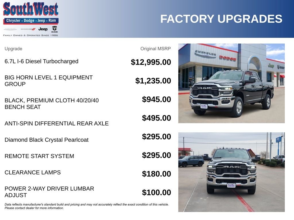 2026 RAM Ram 2500 RAM 2500 LONE STAR CREW CAB 4X4 6'4' BOX